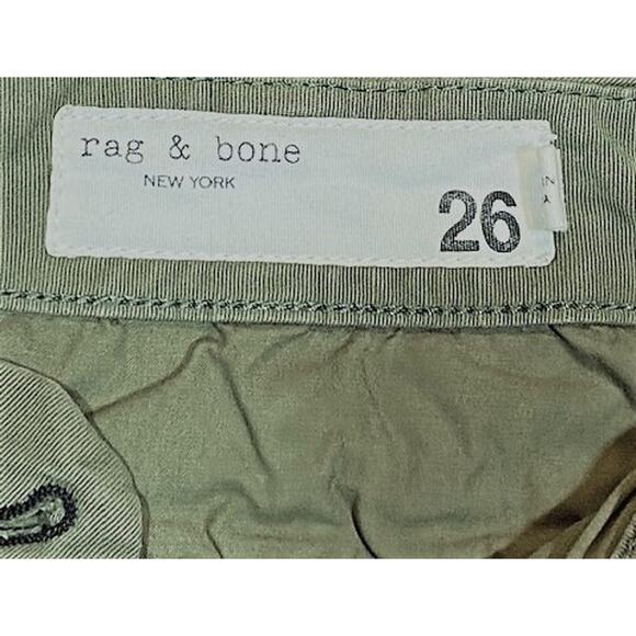 RAG & BONE Buckley Crop Chinos Olive Green Raw Hem ~ Women's Size 26 - Picture 8 of 8